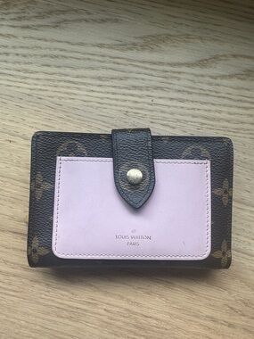 Louis Vuitton Brown Monogram Wallet with Light Pink Front Pocket